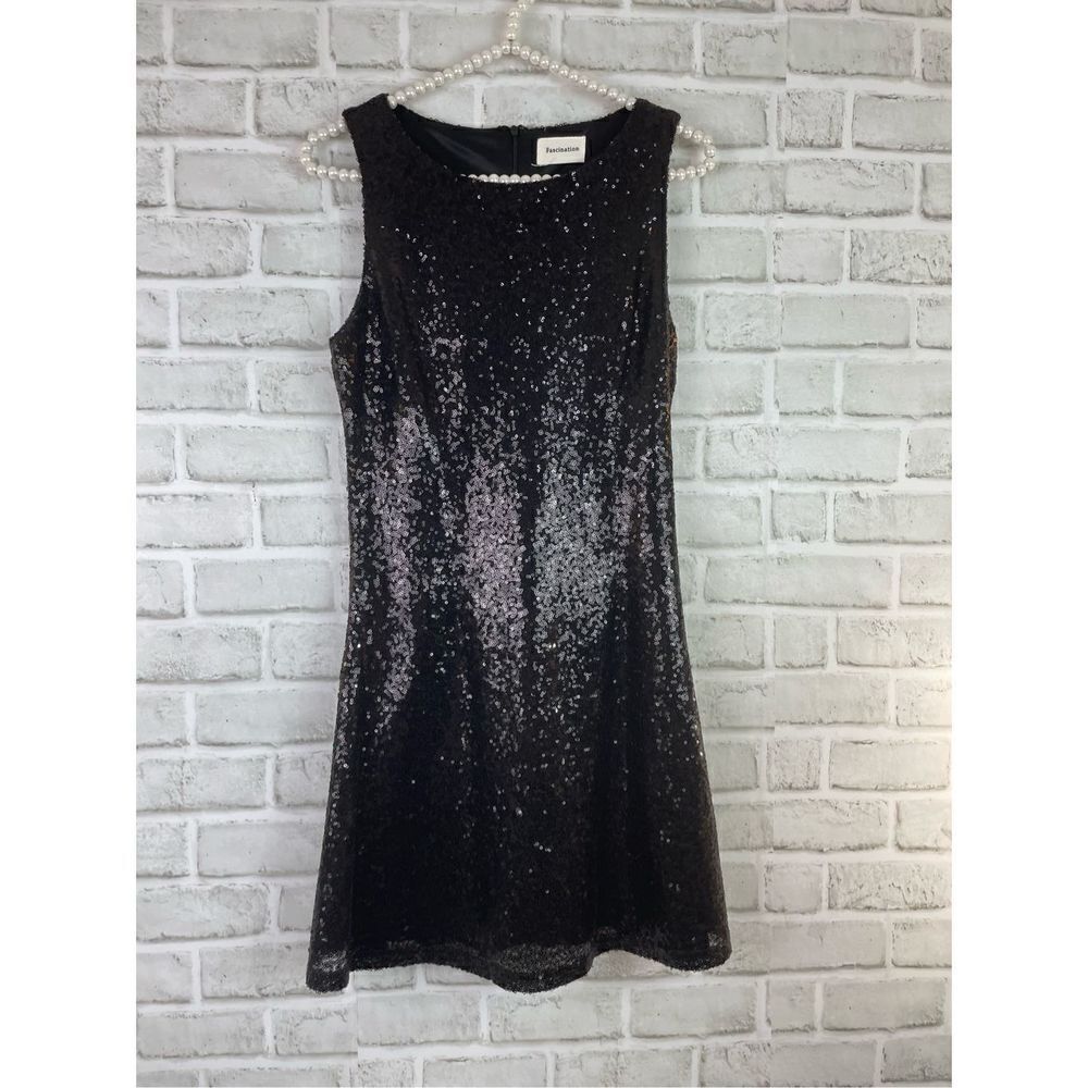 Fascination Black Sequin Sleeveless Dress